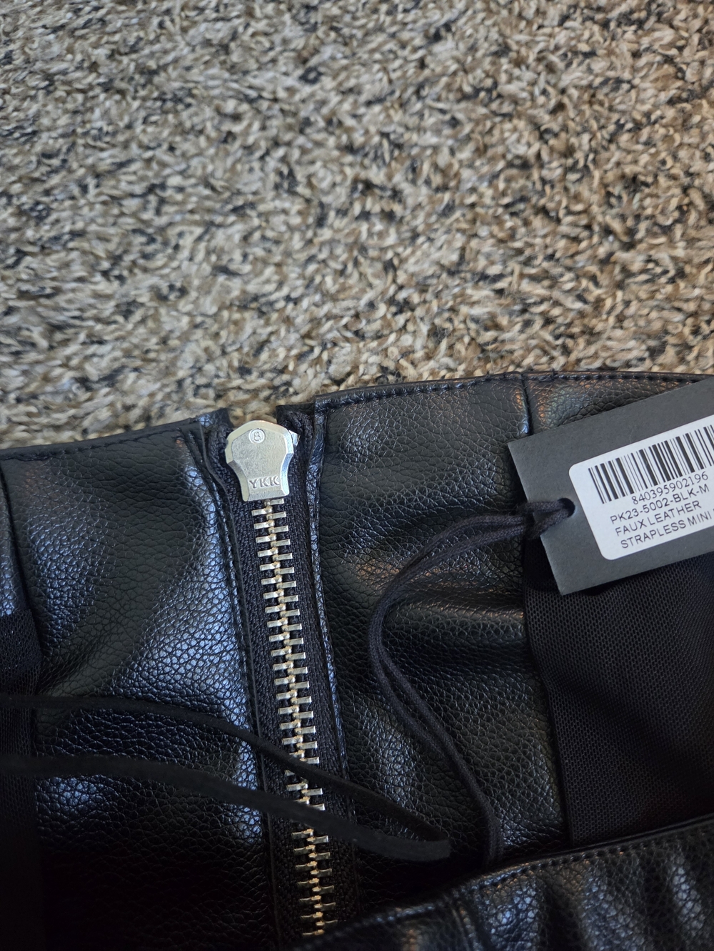 Khy by Kylie Jenner Faux Leather Strapless Mini Dress Black Size M NWT - Picture 4 of 8
